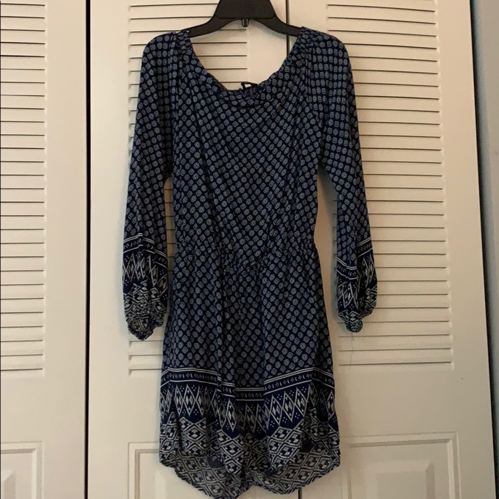 Off the shouder patterned romper